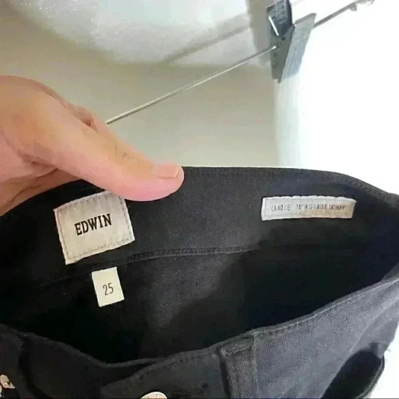 NWT Edwin Candice High Rise Skinny Jeans in Black - Picture 9 of 9